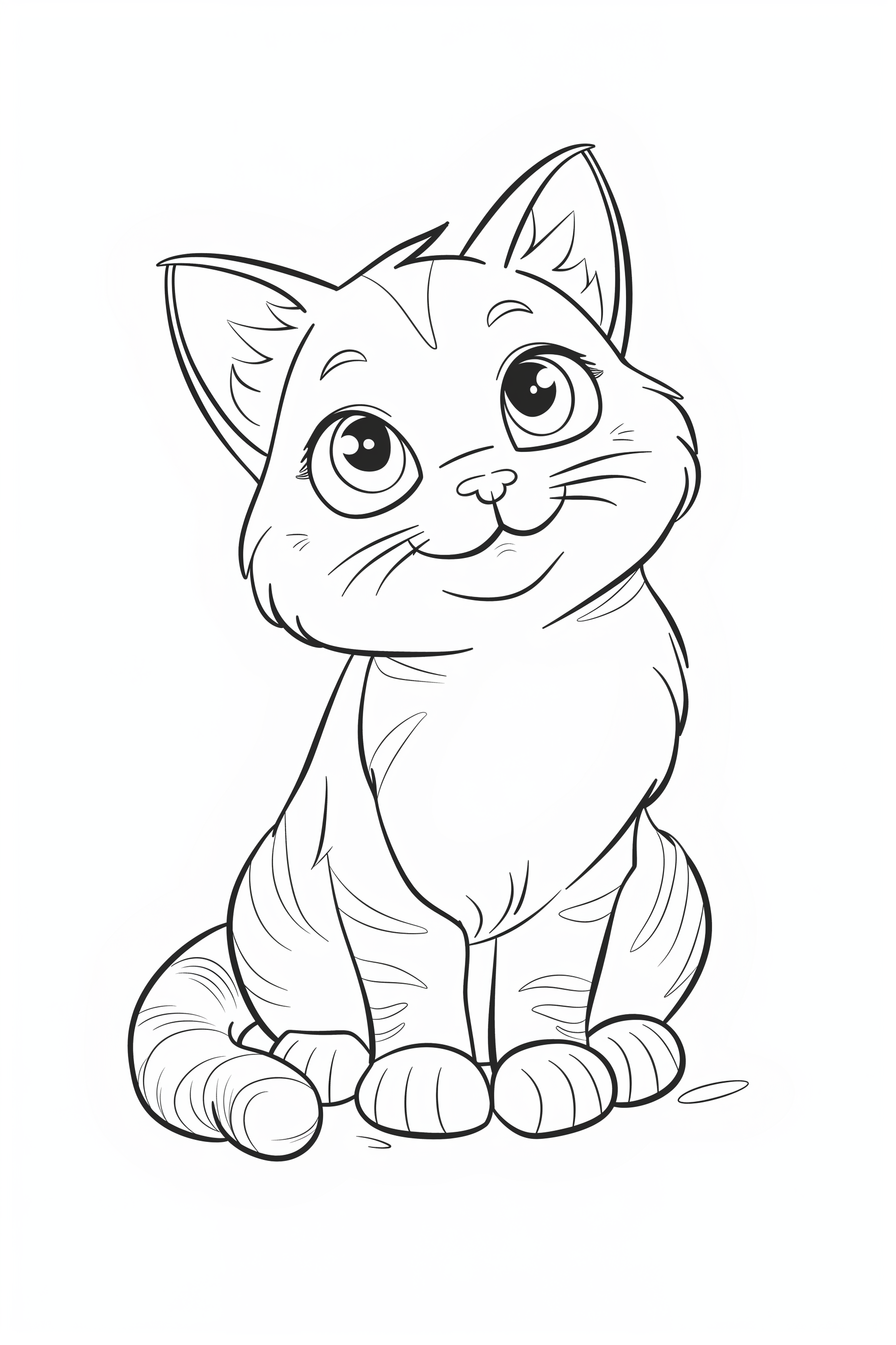 Happy Cat Colouring Page - Free Colouring Page