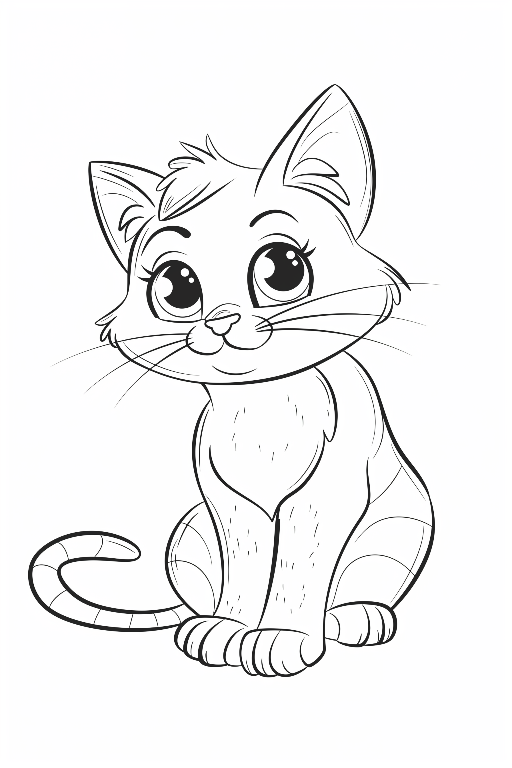 Funny Cat Colouring Page - Free Colouring Page