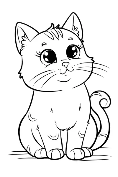 Little Cat Colouring Page