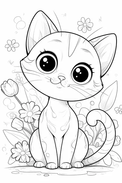 Awesome Cat Colouring Page