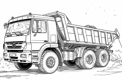 dump trucks colouring pages