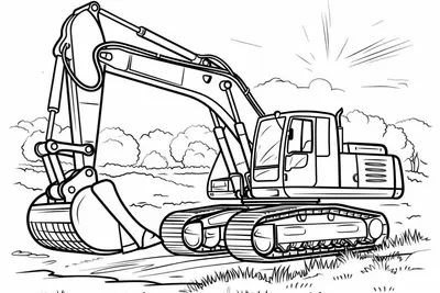 excavators colouring pages