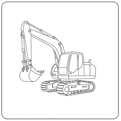Funny Excavator Colouring Page