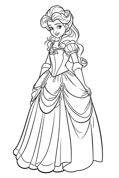 Playful Princess Colouring Page