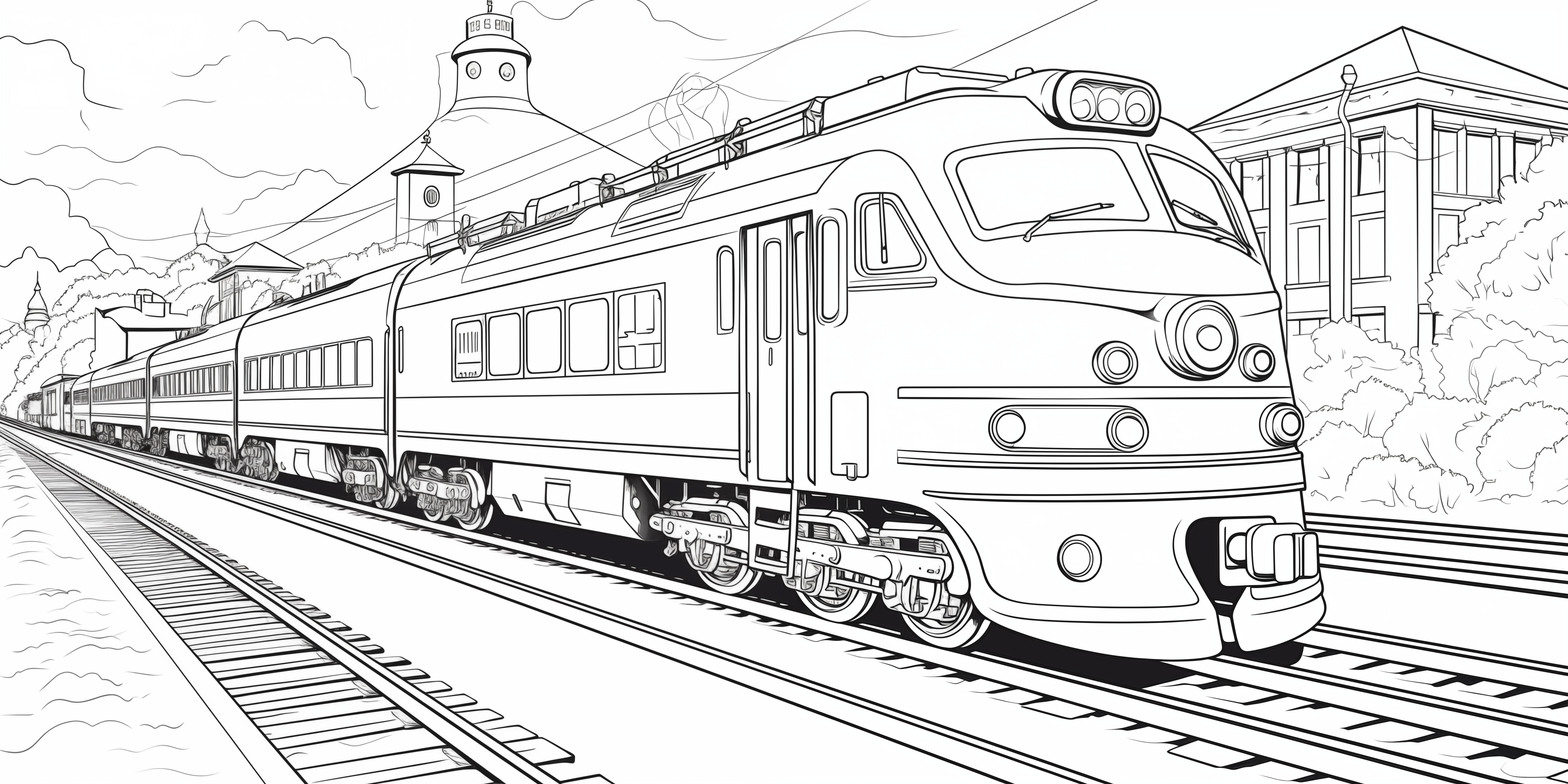 Passenger Train Colouring Page - Free Colouring Page