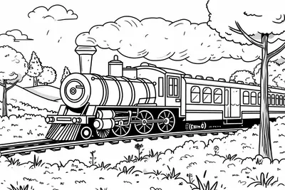 trains colouring pages