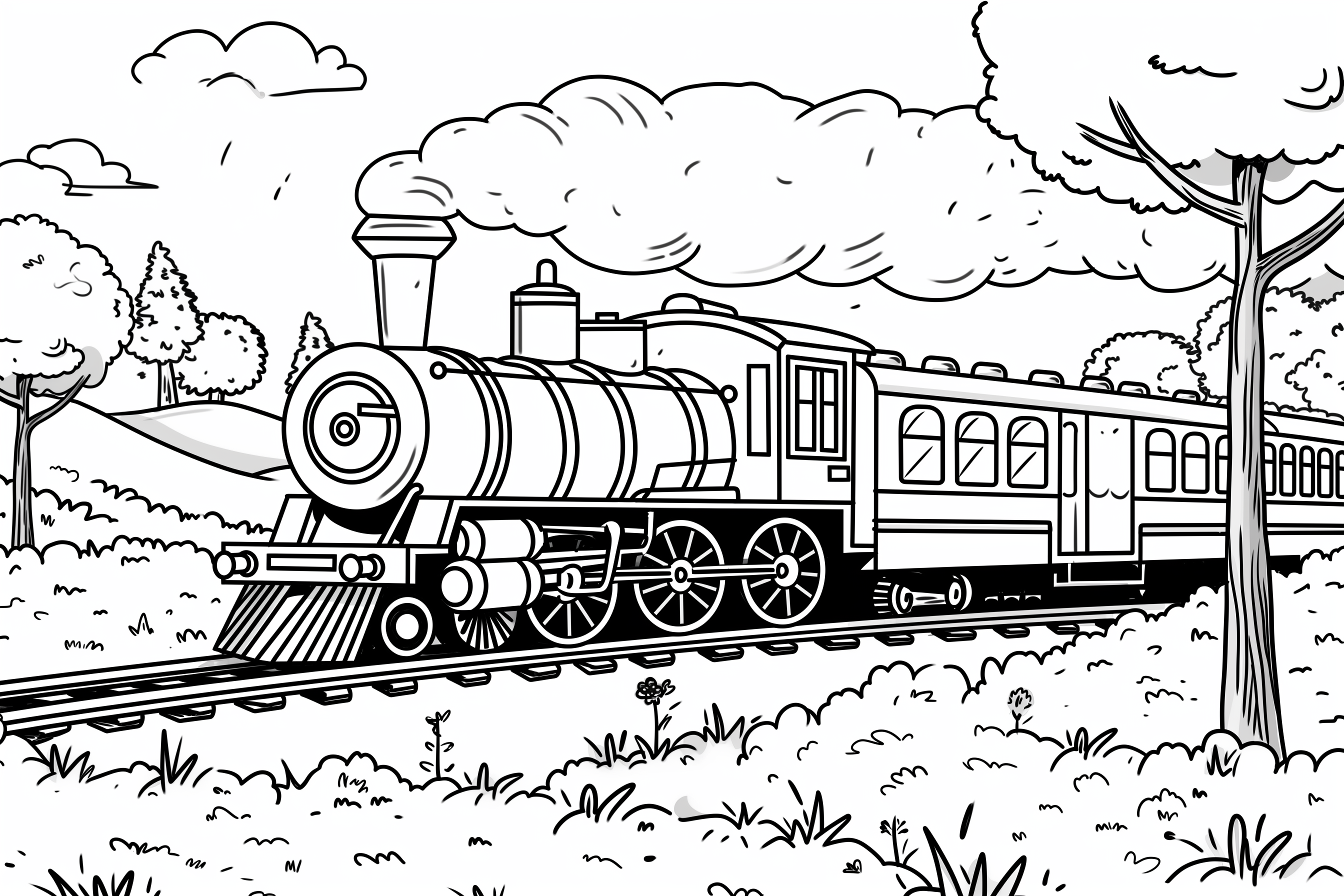 Adorable Train Colouring Page - Free Colouring Page