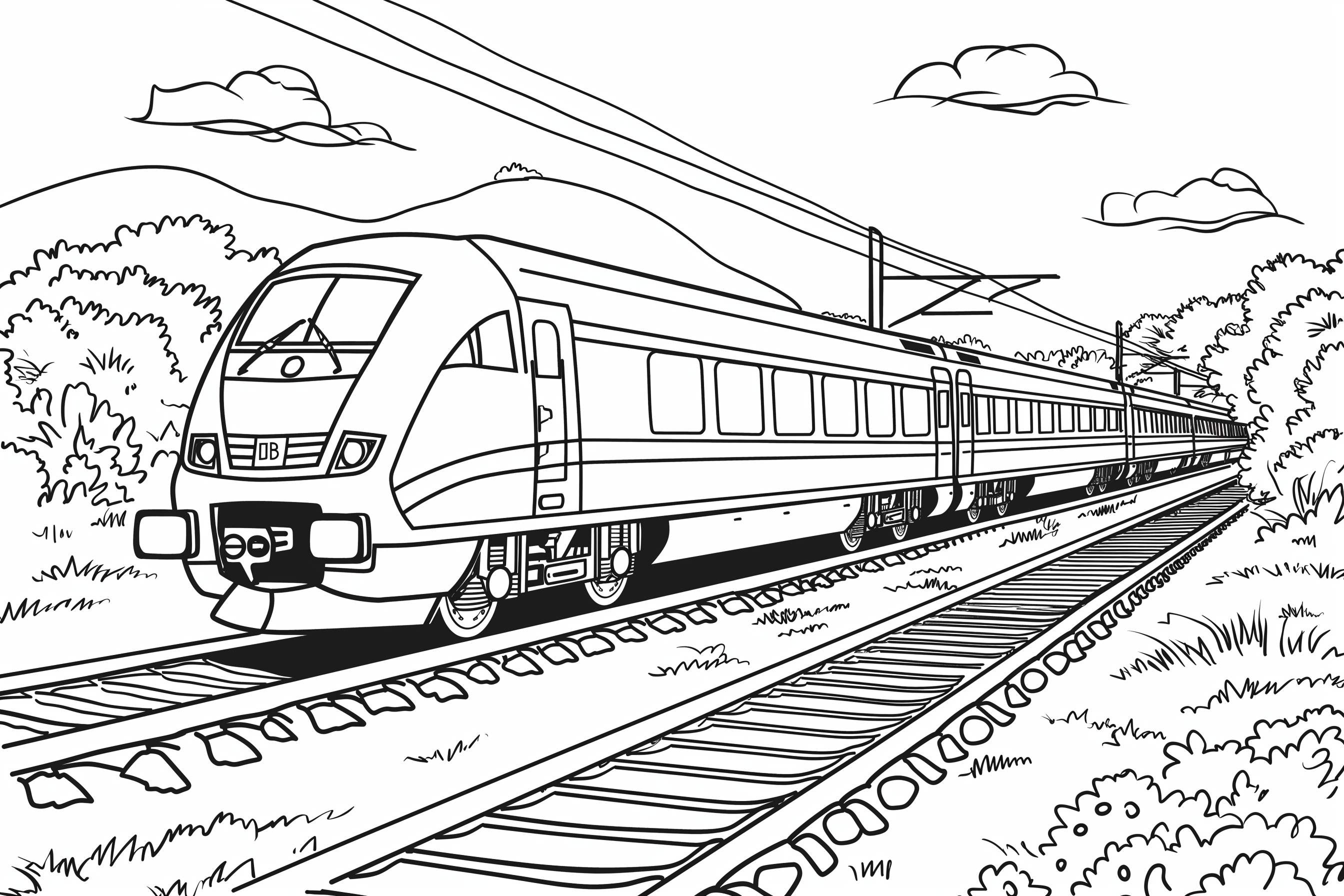 Happy Train Colouring Page - Free Colouring Page