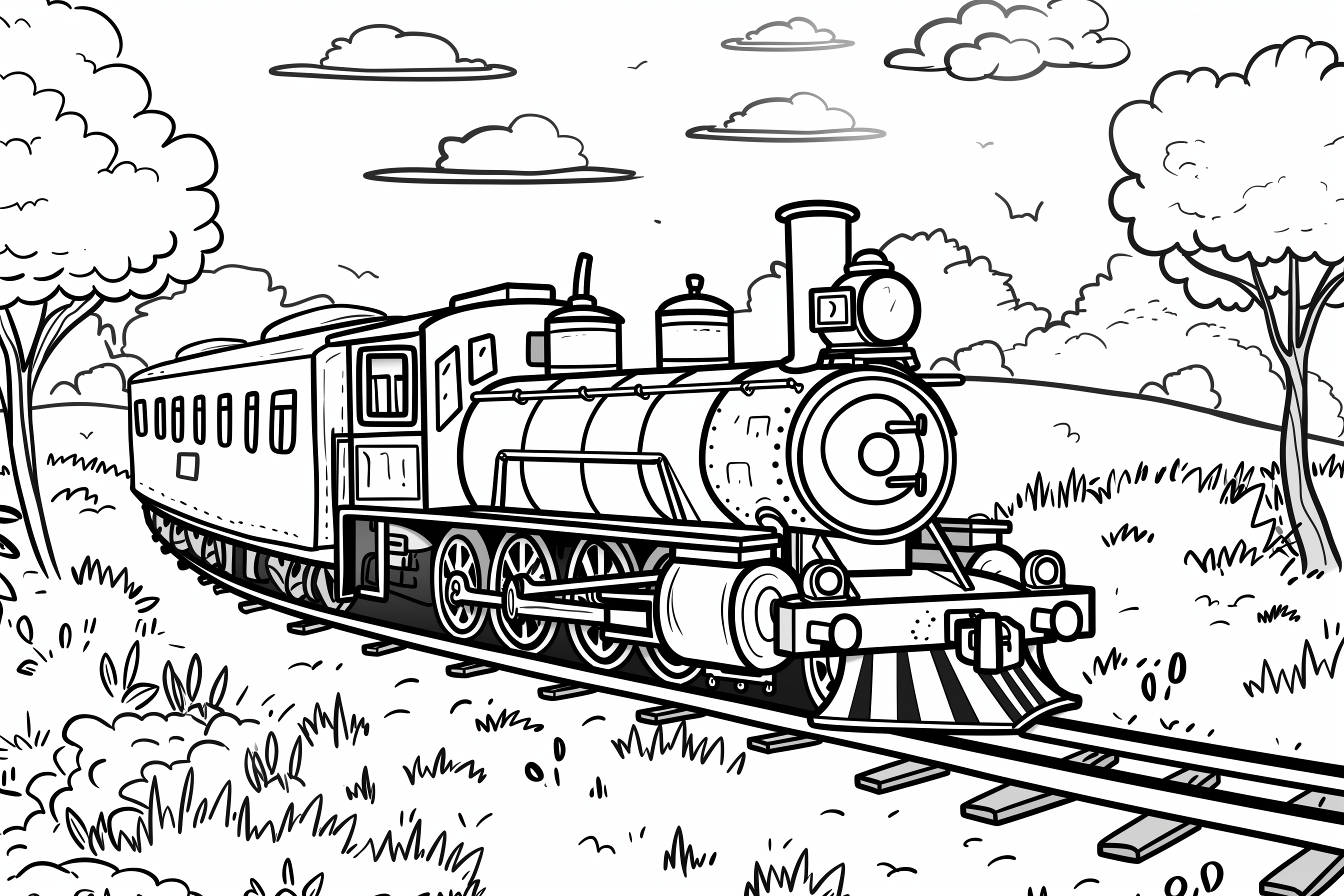 Funny Train Colouring Page - Free Colouring Page