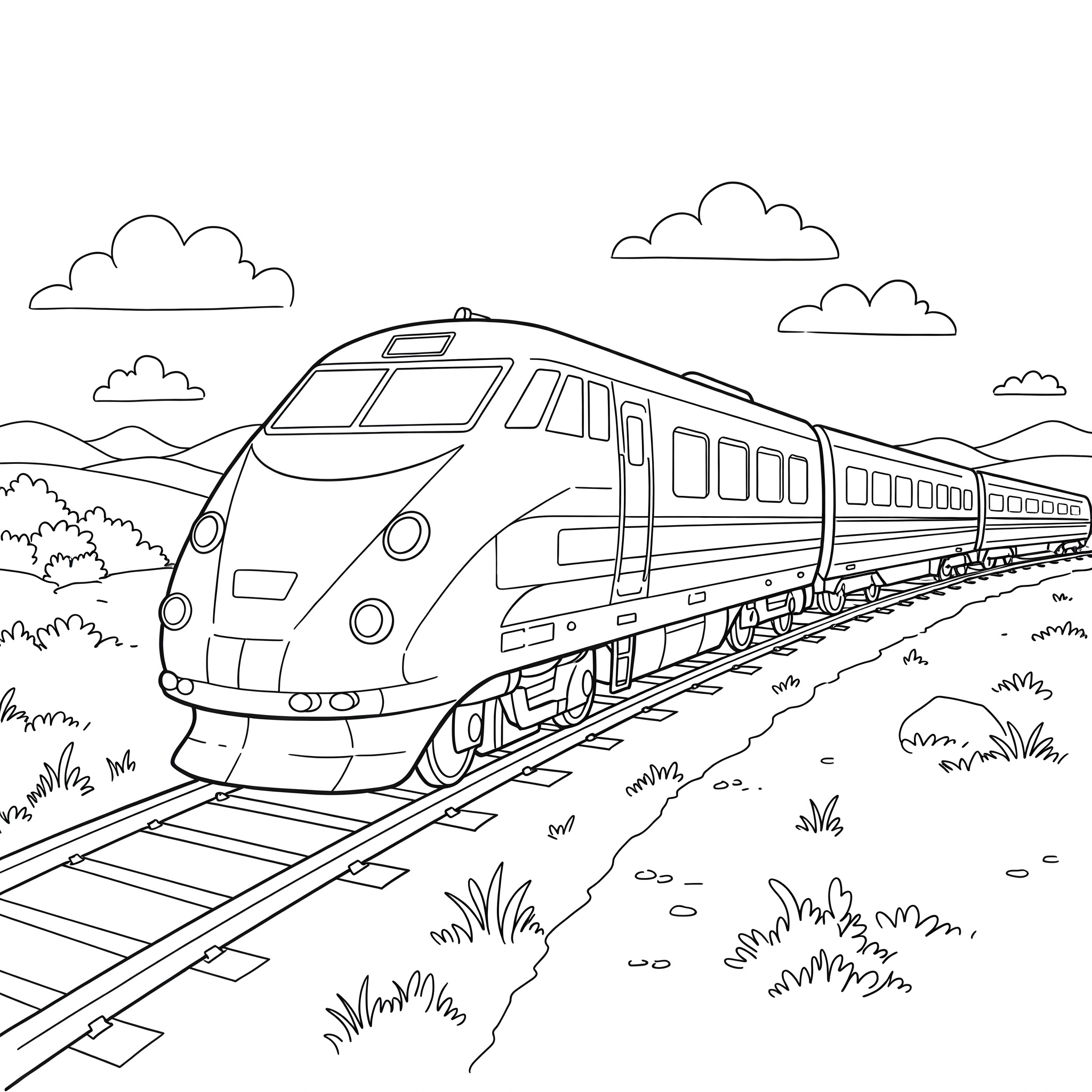 Beautiful Train Colouring Page - Free Colouring Page