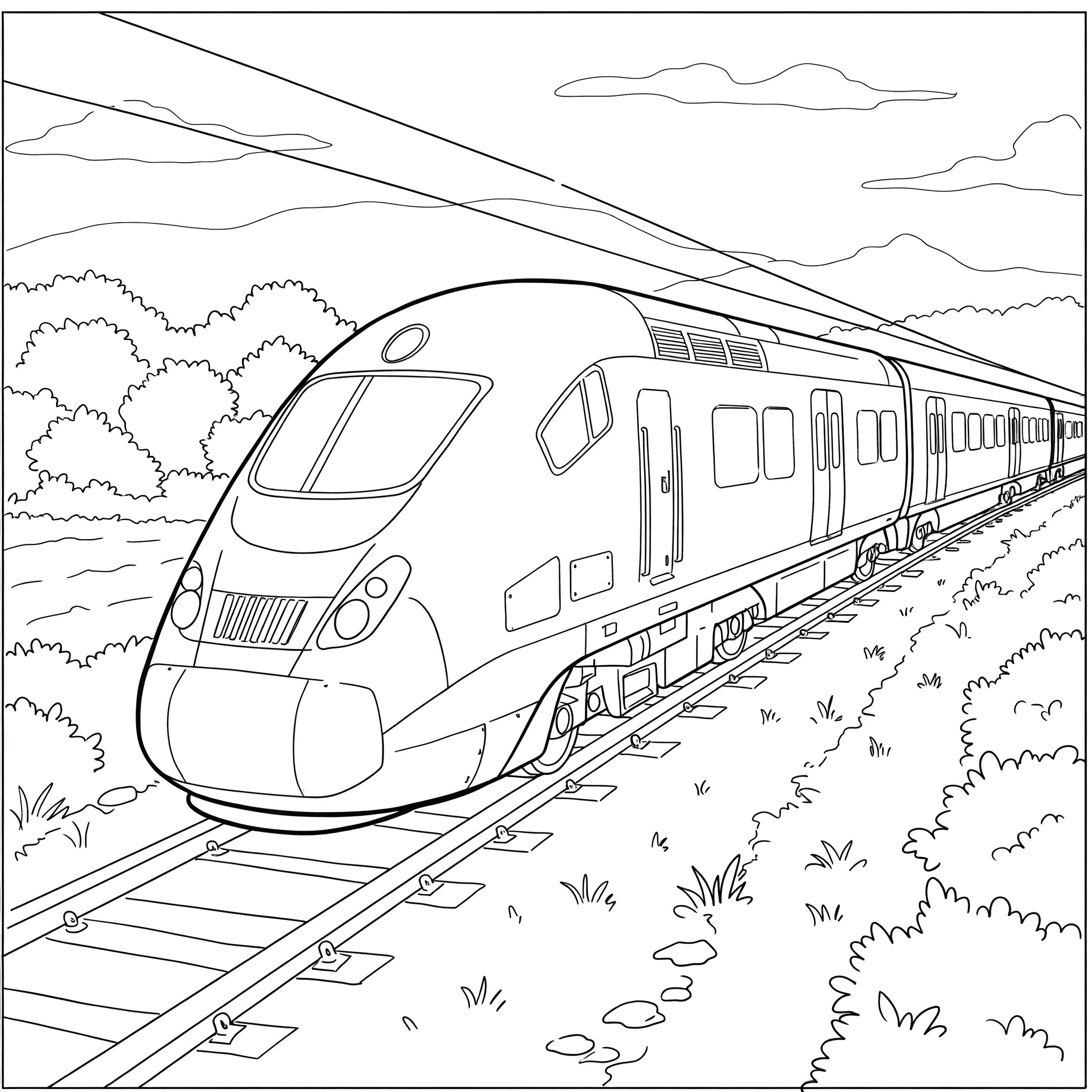 Detailed Train Colouring Page - Free Colouring Page