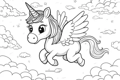 Unicorn Colouring Page