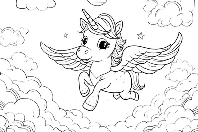 unicorns colouring pages